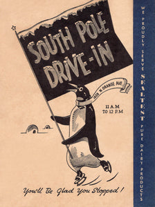 South Pole Drive-In, Orlando 1947 Penguin Menu Art