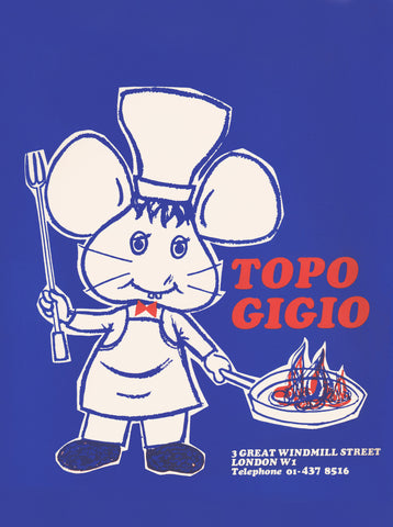 Topo Gigio, London 1970s Menu Art