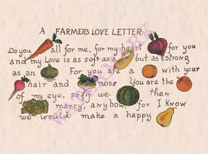 A Farmers Love Letter 1909 Vintage Americana Menus