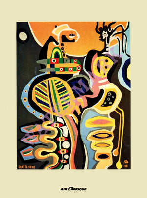 Air Afrique, Diatta Seck Inflight Menu Art 1980s