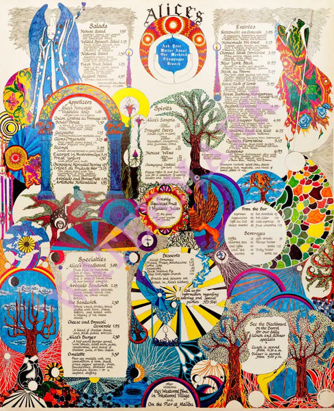 Alice's Restaurant, Monterey 1970s Menu Art