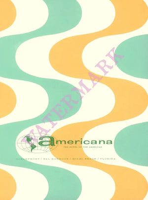 Americana Hotel, Bal Harbor, Miami Beach 1965 Menu Design