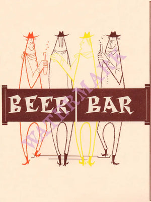 Beer Bar, Las Vegas 1957 Menu Art