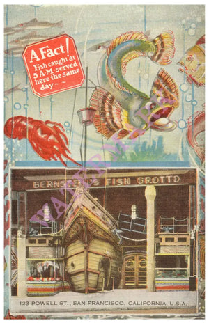 Bernstein’s Fish Grotto San Francisco 1940s Vintage Americana Menus