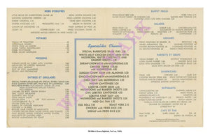 Bill Miller's Riviera Nightclub, Fort Lee, 1940s Vintage Menu
