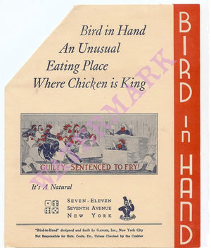 Bird In Hand, New York 1930s