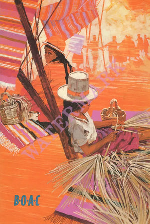 BOAC Johannesburg - Nairobi - Rome - London 1967 Inflight menu art