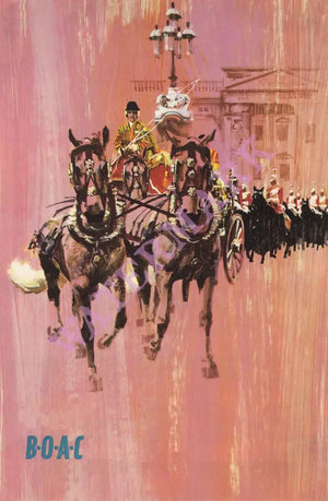 BOAC North Atlantic Service (London) 1967 inflight menu art