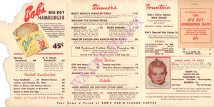 Bob's Big Boy, California 1950s Menu