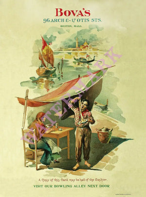 Bova's, Boston 1906 Menu Art