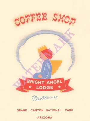 Bright Angel Lodge, Arizona 1946 Menu Art