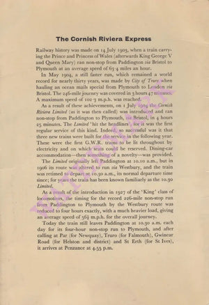 British Rail Cornish Riviera Express 1958 Posters Prints & Visual Artwork