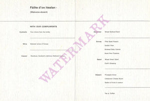 Caledonian Airways In-flight Menu 1960s Vintage Americana Menus