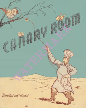 Canary Room, Hotel Last Frontier Las Vegas 1940s Menu Art