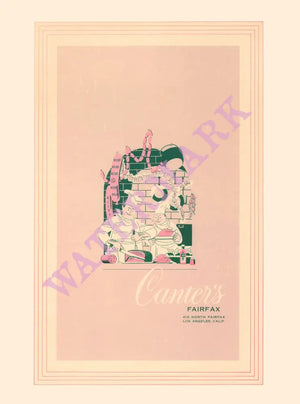 Canter's, Los Angeles 1950s Menu Art