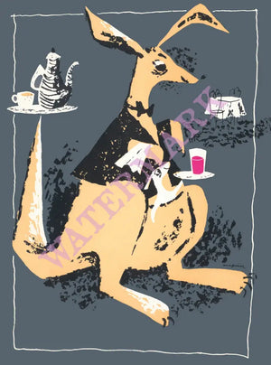 Chevron Hotel, Melbourne, Australia 1950s Menu Art