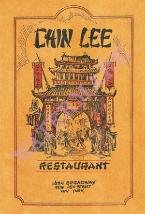 Harley Spiller Chinese Menu Collection Chin Lee New York 1930s menu art