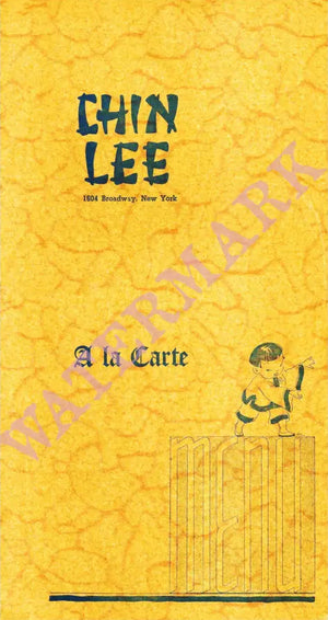 Chin Lee New York 1940s Vintage Menu Print