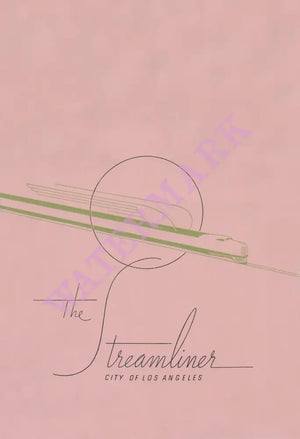 City of Los Angeles The Streamliner 1938 Menu Art