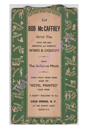 Cocktails, Bob MCaffrey Hotel Manteo Cold Spring NY 1933