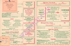 Coffee Dan's, Los Angeles 1950s Menu