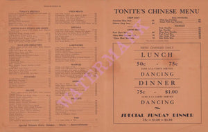 Coffee Dan's, San Francisco 1930s Menu