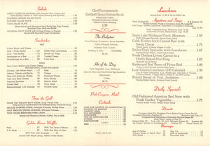 Coffee House, Pick - Congress Hotel, Chicago 1961 Menu