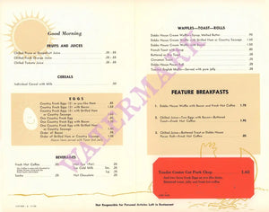 Dobbs House, Miami Airport 1970 | Vintage Menu Art - breakfast menu