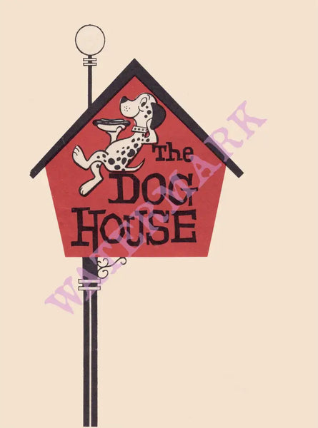 Dog House, Westwood Village 1950s menu art