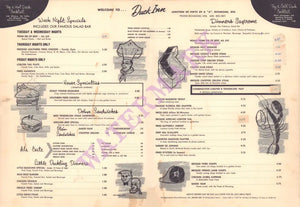 Duck Inn, Richmond WI 1968 | Vintage Menu Art - food menu