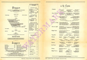 Earl Carroll, Hollywood 1940s Menu