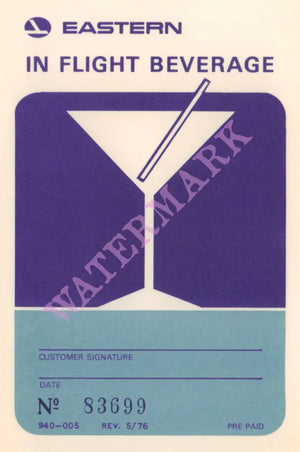Eastern In Flight Beverage, 1976 | Vintage Menu Art - cover