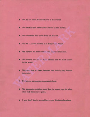 El Dumpo, Chicago 1940s Menu Art Humor