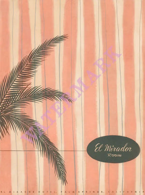 El Mirador, Palm Springs 1960s Menu Art