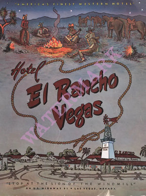 El Rancho, Las Vegas, 1952 Cowboys menu art