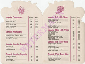 El Rancho Wine List, Las Vegas 1940s | Vintage Menu Art - wine list