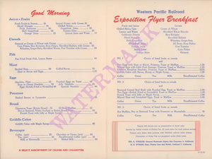 Exposition Flyer Dining Car Menu 1947 Posters Prints & Visual Artwork