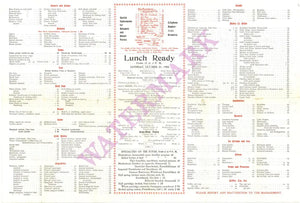 Flat Iron Restaurant & Café, New York 1905 Menu