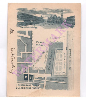 Grand Restaurant Pilsen, Venice Late 19th Century Map