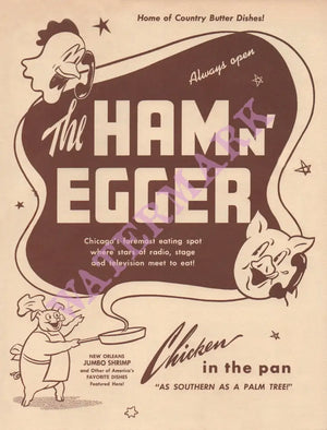 Ham n' Egger, Chicago 1950s Menu Art