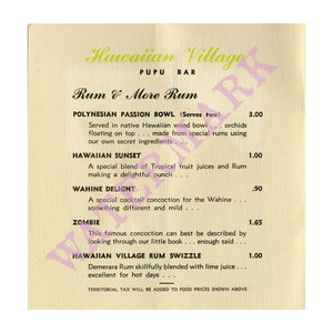 Hawaiian Village Hotel Pupu Bar, Waikiki, 1950s