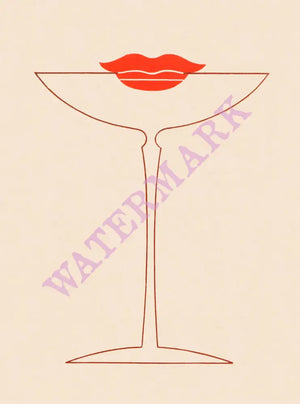 Hoefly's Cocktail Kiss, Long Beach, California 1930s Cocktail art