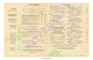 Hotel New Yorker "Arms", New York, 1942 Menu Interior