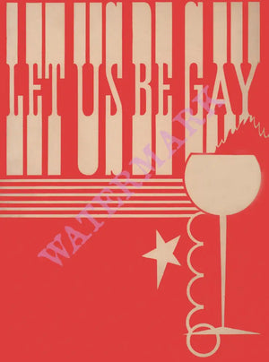 Hotel New Yorker, Let Us Be Gay 1935 Menu Art