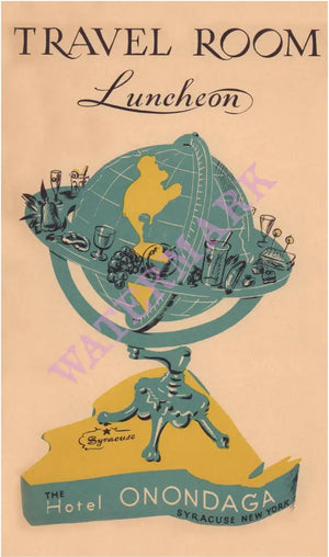 Hotel Onondaga, Syracuse 1946 Menu Art
