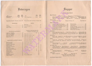 Hotel Statler, Detroit 1928 Menu