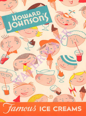 Howard Johnson's Ice Cream 12 1957 Menu Art
