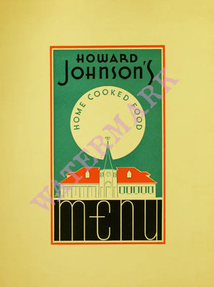 Howard Johnson's, New England, 1940s/1950s Menu Design