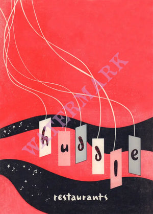 Huddle Restaurants, Indiana 1960s – Vintage Restaurant Menu Art - cover