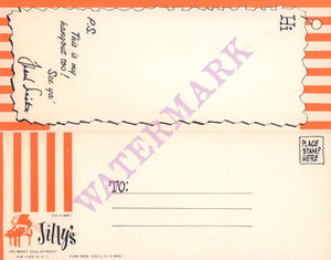Jilly's, New York 1960s Menu Art Frank Sinatra
